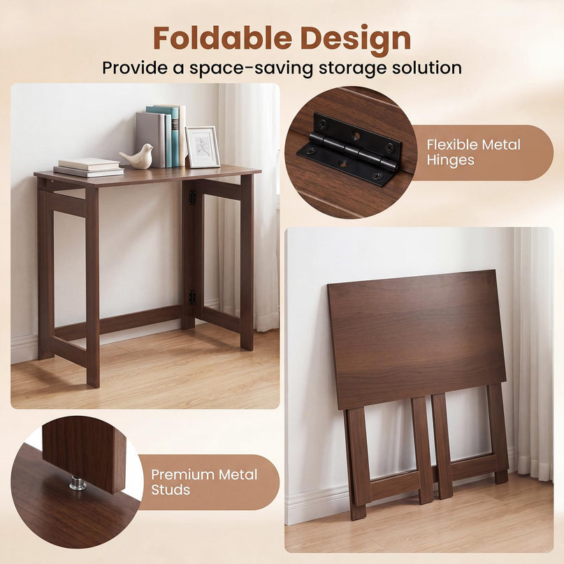 Giantex 32" Narrow Folding Console Table with Foldable Legs