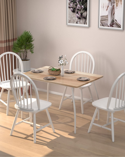 Giantex Wood Dining Chairs, French Country Armless Spindle Back Dining Chairs