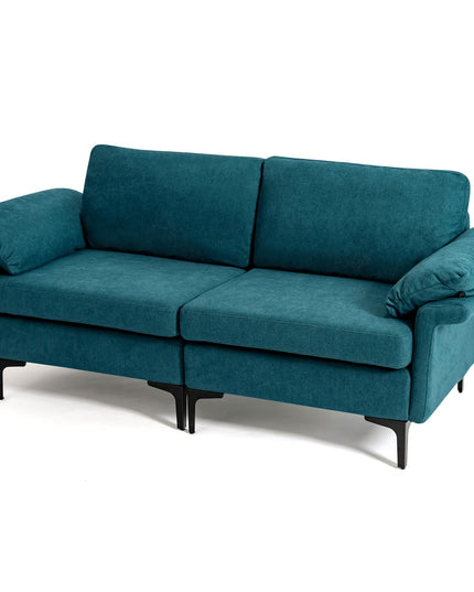 Giantex 72.5" L Loveseat, 2-Seat Sofa Couch with Removable Armrest Pillows