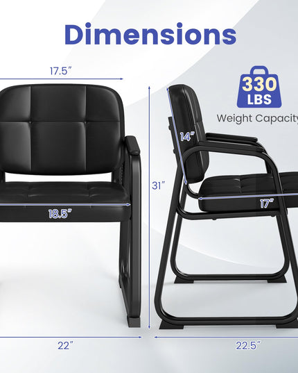 Chaises d'accueil Giantex pour salle d'attente avec accoudoirs rembourrés
