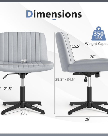 Giantex Armless Cross Legged Office Chair No Wheels for Home