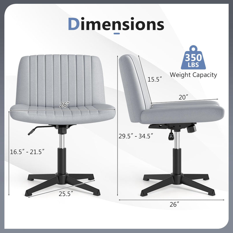 Giantex Armless Cross Legged Office Chair No Wheels for Home
