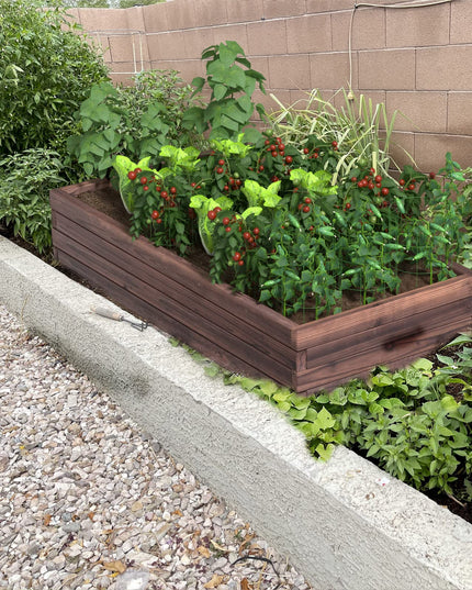 Rectangular Planter for Patio and Lawn 47'' L x 24'' W x 9'' H, (Brown)