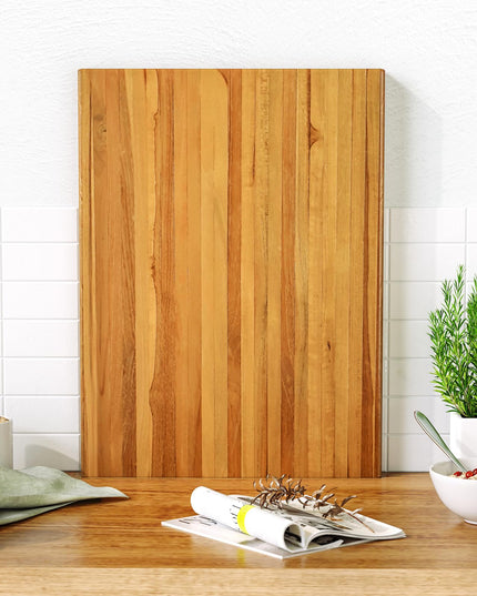 Giantex Teak Wood Cutting Board, Extra Large 24" Reversible Cutting Board with Side Handle