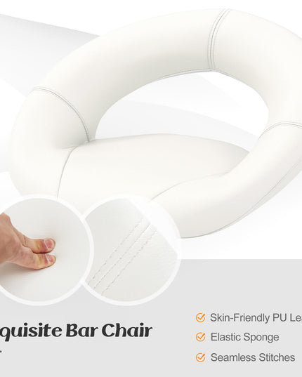 Giantex Adjustable Swivel Bar Stools, Modern PU Leather Counter Height Bar Chairs w/Hollowed Back