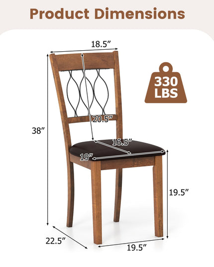 Giantex Lot de 2/4 chaises de salle à manger en tissu/similicuir, rembourrées