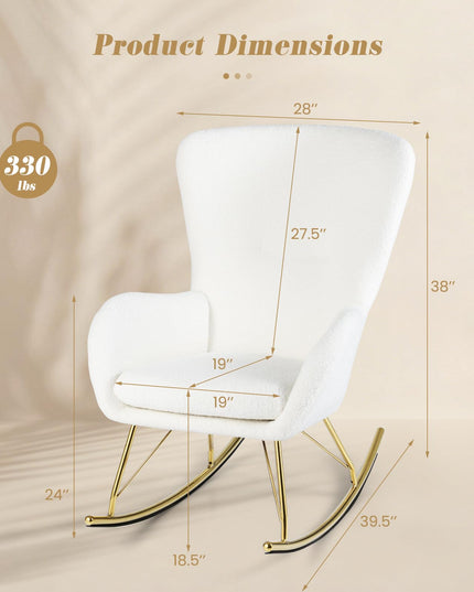 Giantex Rocking Chair Nursery Upholstered Glider Rocker