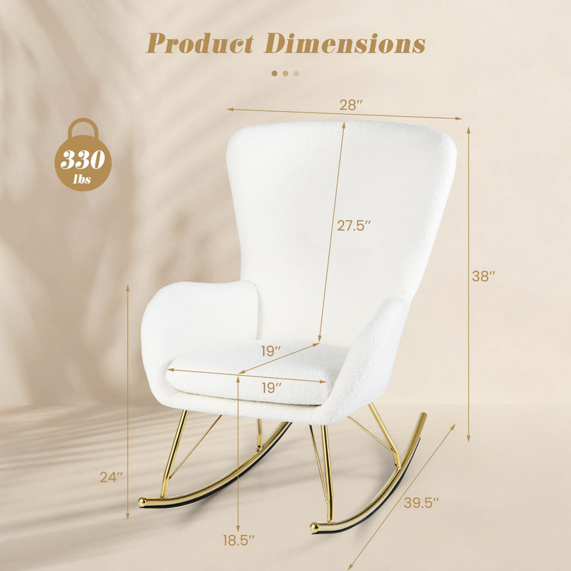 Giantex Rocking Chair Nursery Upholstered Glider Rocker