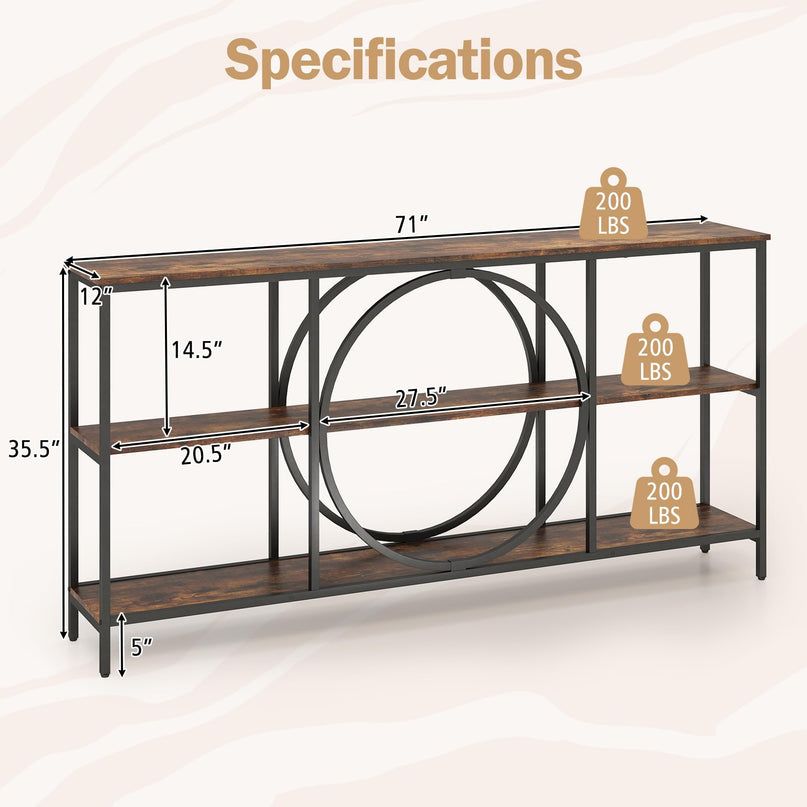 Giantex Narrow Long Console Table 3-Tier Entryway Table