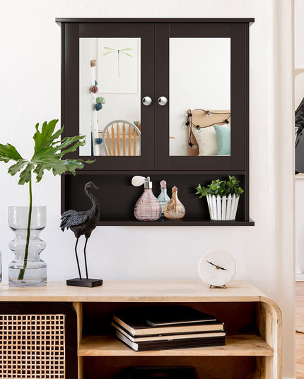 Giantex Medicine Cabinet, Bathroom Wall Cabinet with 2 Mirrored Doors, Adjustable Shelf