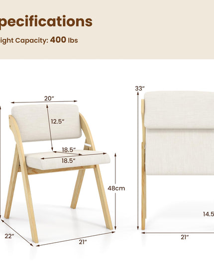Giantex Folding Dining Chairs Set, Portable Kitchen Chairs with Padded & Seat Backrest