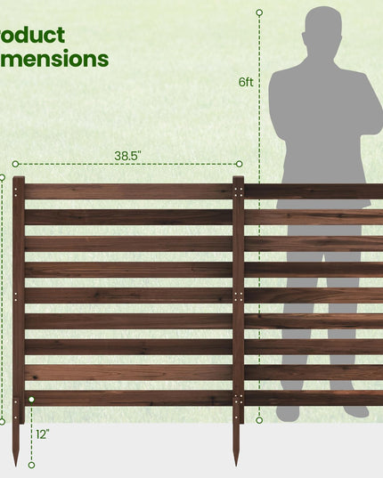 GIANTEX 2/3/4-Panel Outdoor Wood Privacy Screen Air Conditioner Fence