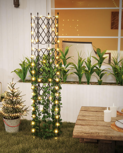 Giantex Garden Trellis, Outdoor Plant Support Frame w/Adjustable Shapes, Ground Stakes, Rustproof PE Coating Pipes