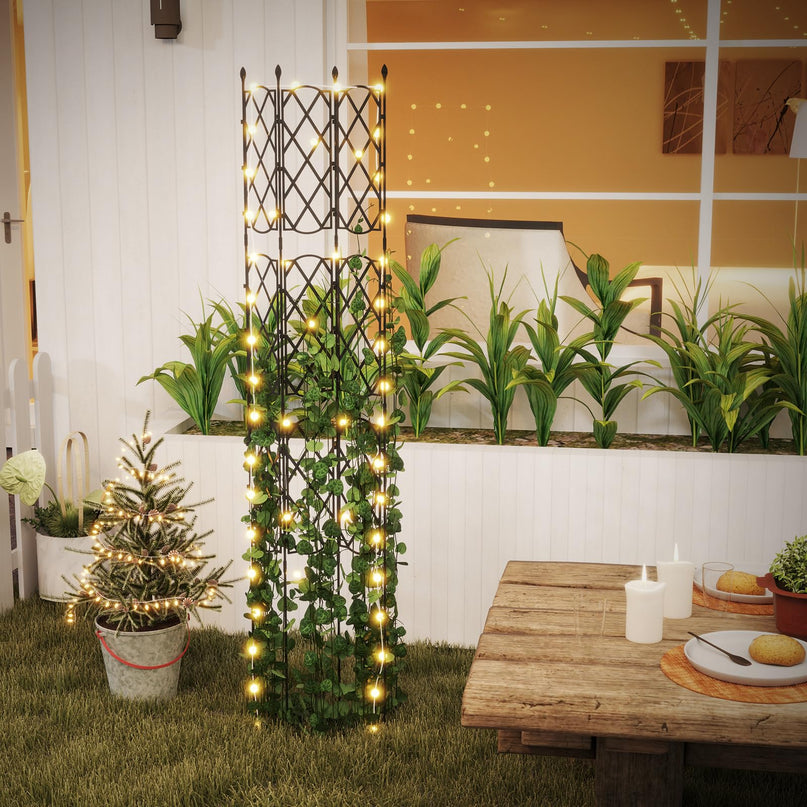 Giantex Garden Trellis, Outdoor Plant Support Frame w/Adjustable Shapes, Ground Stakes, Rustproof PE Coating Pipes