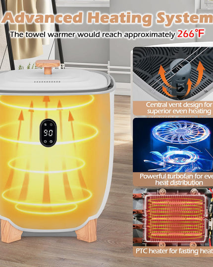 Giantex Upgraded Towel Warmer Bucket - 20L Hot Towel Bucket with PTC Air Heater for Rapid & Even Heating