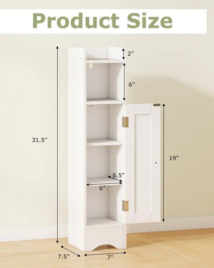Giantex Small Bathroom Storage Cabinet with Door & Adjustable Shelves