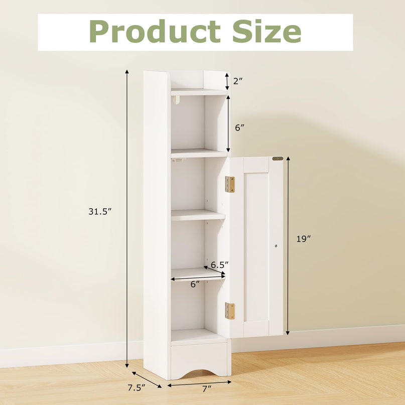 Giantex Small Bathroom Storage Cabinet with Door & Adjustable Shelves