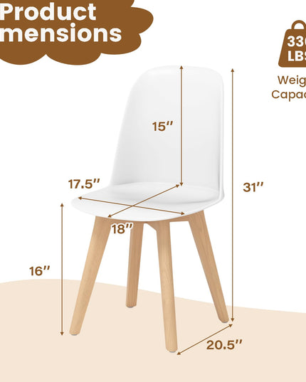 Giantex Modern Dining Chairs Set of 2/4 w/Solid Beech Wood Legs