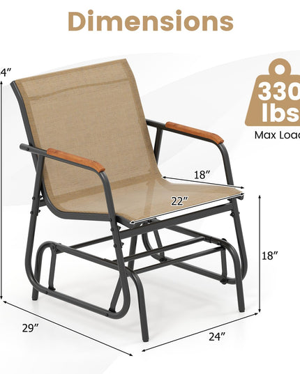 Giantex Swing Rocking Chair with Breathable Fabric Seat