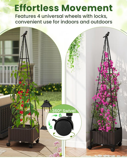 Giantex Raised Garden Bed with Wheels & Tomato Cage