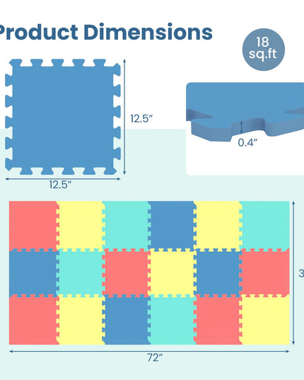 Giantex 0.4" Thick Non-Slip Interlocking Exercise Mat with Borders