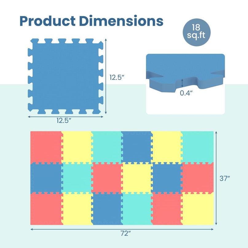 Giantex 0.4" Thick Non-Slip Interlocking Exercise Mat with Borders