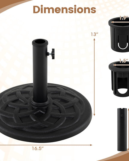 GIANTEX 20 lbs Patio Umbrella Base 16.5" Heavy Duty Outdoor Stand