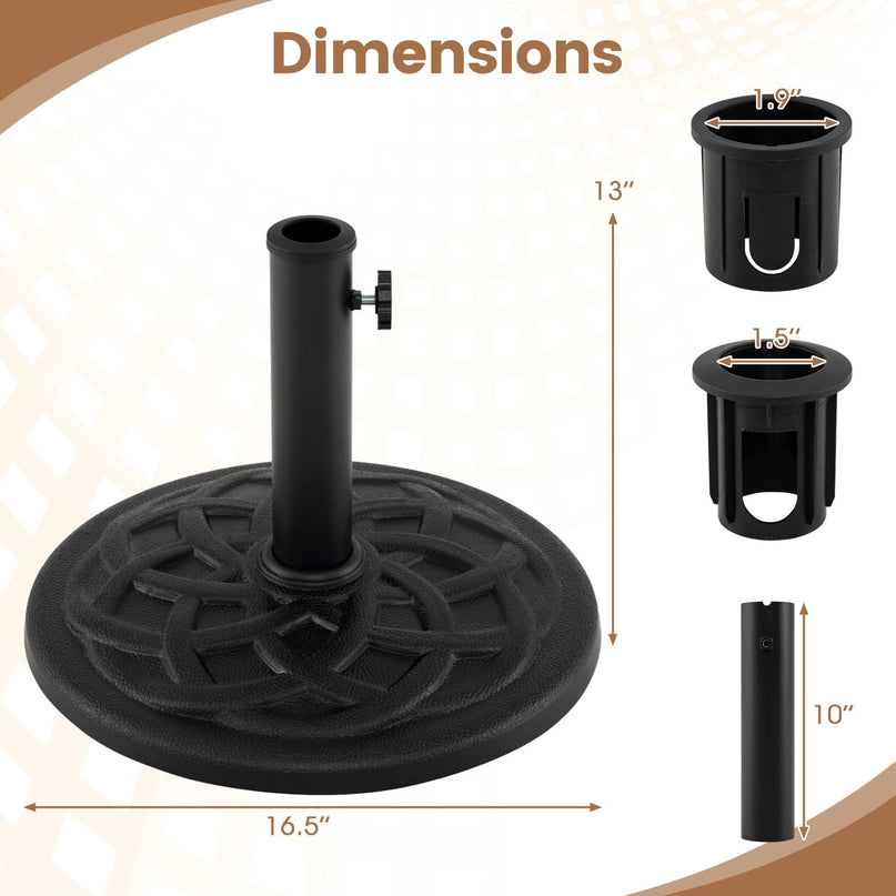 GIANTEX 20 lbs Patio Umbrella Base 16.5" Heavy Duty Outdoor Stand