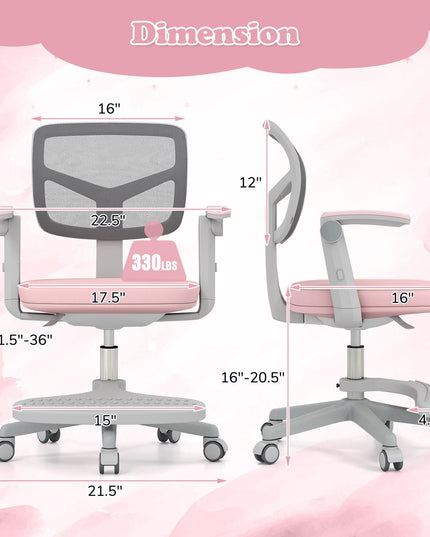 Giantex Kids Desk Chair Ergonomic Adjustable Student Rolling Chair