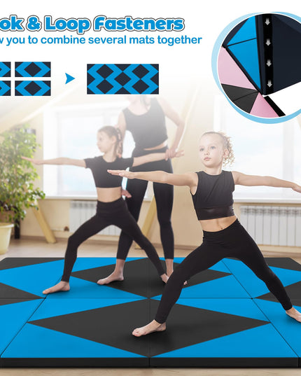 Giantex 4'x8'x2 Gymnastics Mat, Folding Anti-Tear Gymnastics Panel Mats
