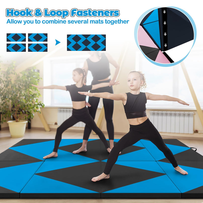 Giantex 4'x8'x2 Gymnastics Mat, Folding Anti-Tear Gymnastics Panel Mats