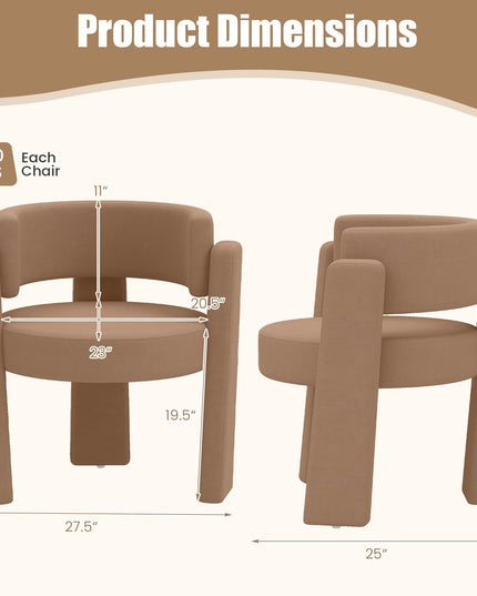 GIANTEX Modern Velvet Barrel Accent Chair with Thick Seat (1/2)