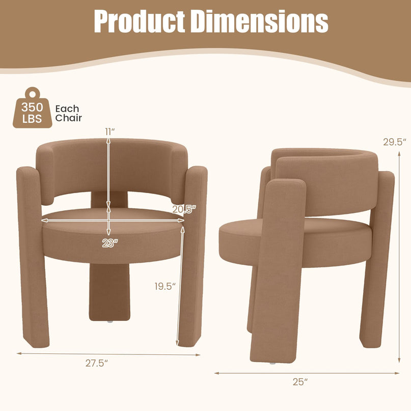 GIANTEX Modern Velvet Barrel Accent Chair with Thick Seat (1/2)