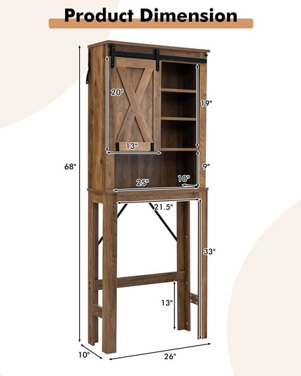 Giantex Over The Toilet Storage Cabinet - Freestanding Toilet Rack