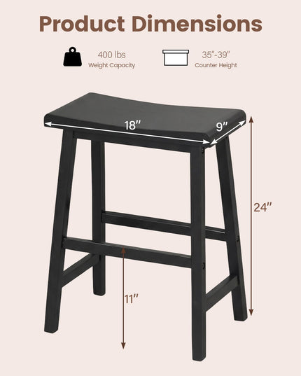 Giantex 24 Inch Counter Saddle Height Bar Stools with Footrest (2/4)