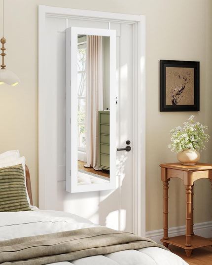 Wall Mounted Jewelry Armoire with Full Length Mirror