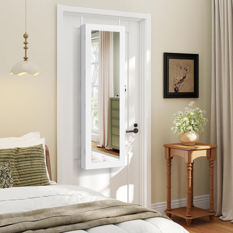 Wall Mounted Jewelry Armoire with Full Length Mirror