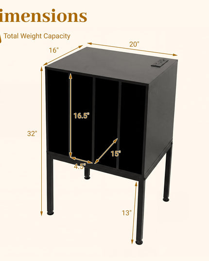 Giantex Record Player Stand with 4 Cabinet Up to 150 Albums