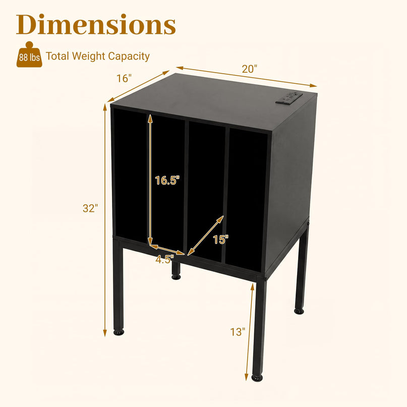 Giantex Record Player Stand with 4 Cabinet Up to 150 Albums