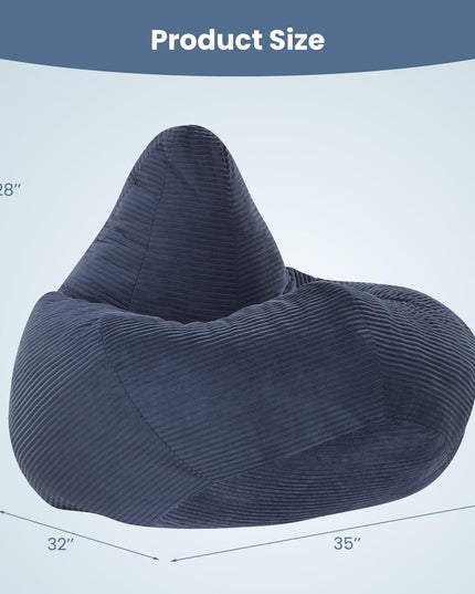 Giantex Bean Bag Chair for Adults with Skin-Friendly Corduroy Cover & Soft Sponge Filling
