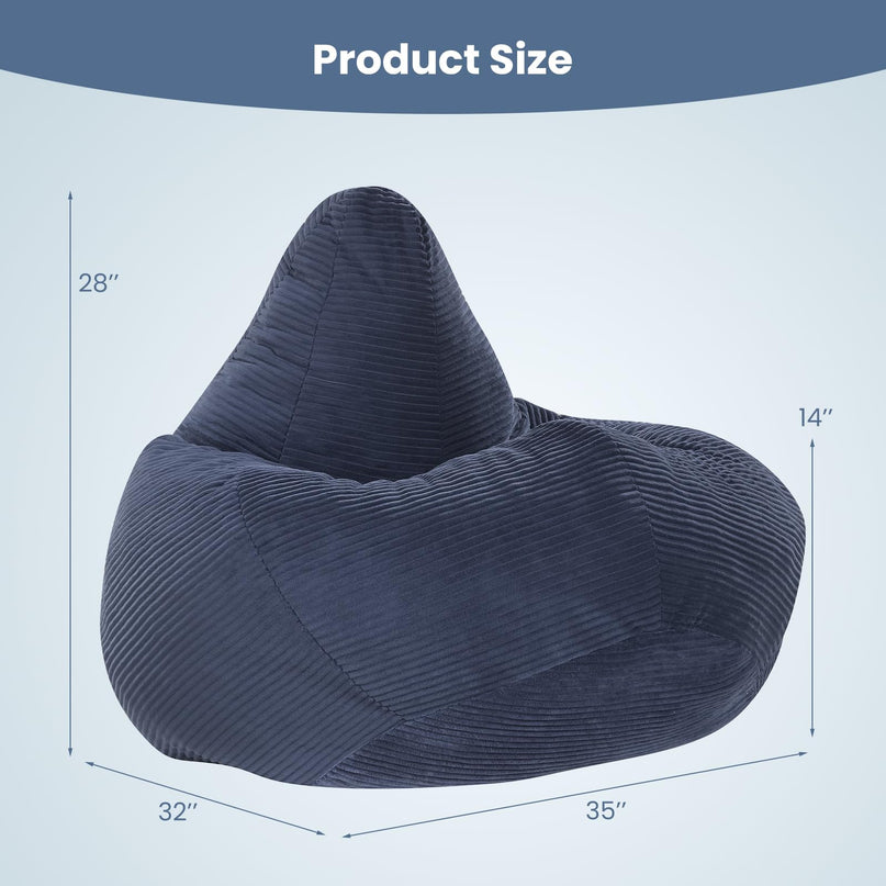 Giantex Bean Bag Chair for Adults with Skin-Friendly Corduroy Cover & Soft Sponge Filling