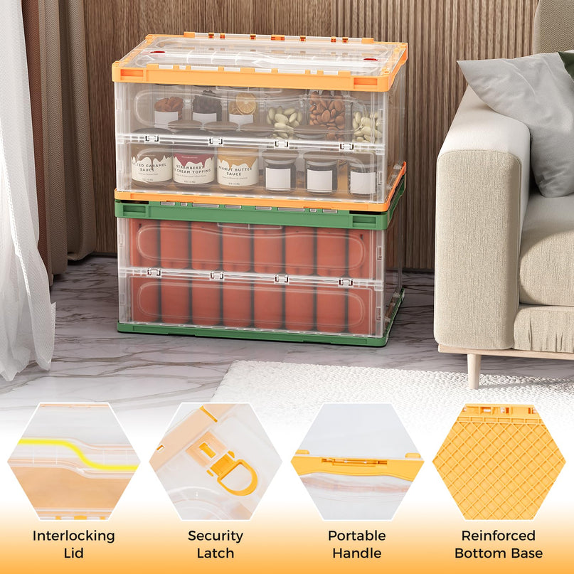 Folding Organizer Cube with Double Doors for Home Office Closet, 4 Packs