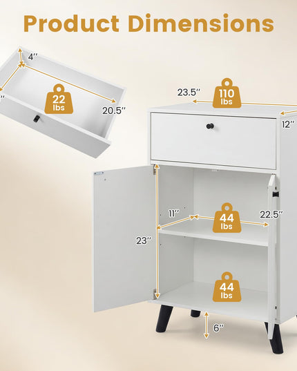 Giantex Kitchen Buffet Cabinet with 1 Drawer 2 Doors & Adjustable Shelf