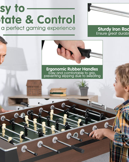 Giantex 54” Foosball Table, Foosball Table Adult Size with 2 Balls, Wood Football Table