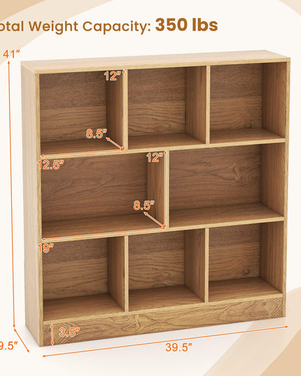 Giantex 8 Cube Bookcase, 4-Tier Freestanding Bookshelf w/ 8 Open Compartments, 2 Anti-Tipping Kits