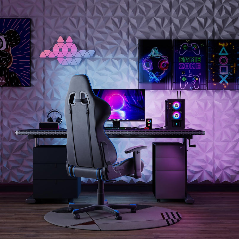 Giantex 20"x20" White PVC Decorative Wall Tiles with Diamond Pattern | 20/40 Pack 3D Wall Panels