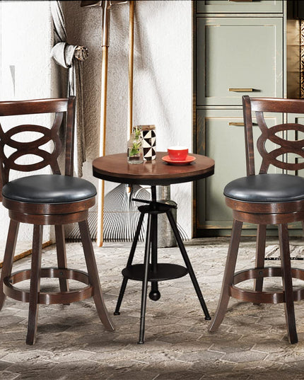 Giantex Bar Stools, Counter Height Dining Chair, Fabric Upholstered 360 Degree Swivel