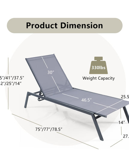 Giantex Patio Chaise Lounge Chair