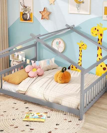 Giantex Full Size Floor Bed for Kids Teens Girls Boys