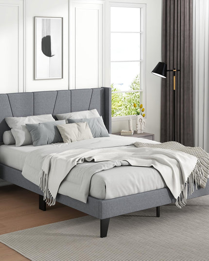 Giantex Bed Frame with Wingback Headboard